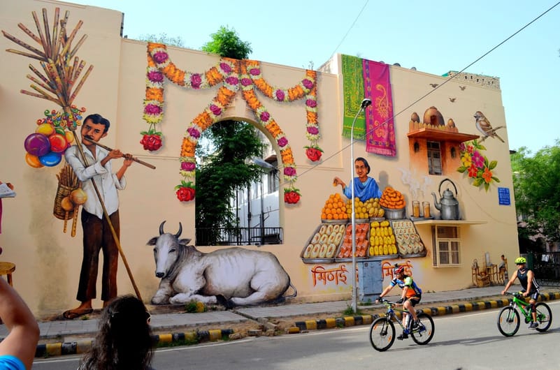 Wall art in one of the walking areas of the district